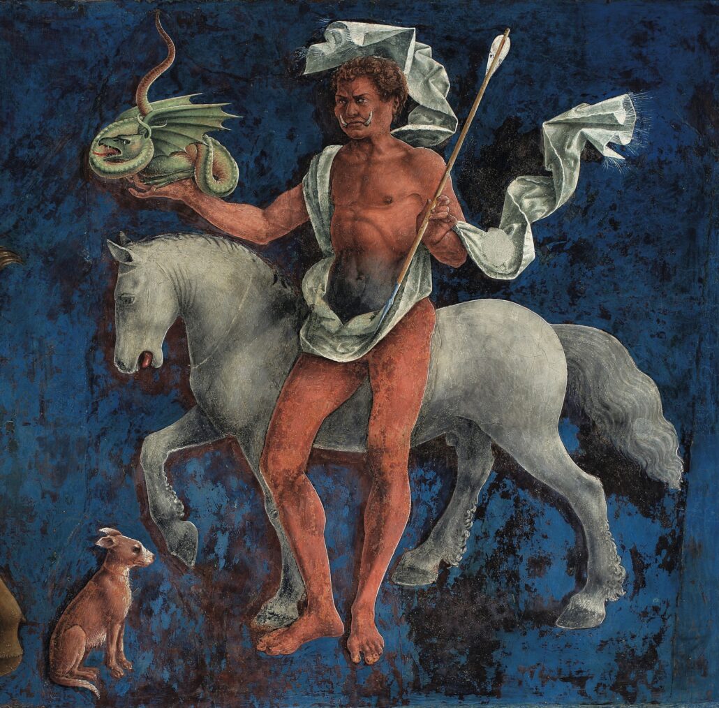 Francesco del Cossa, Aprile (part.), 1469-1470, Ferrara, Palazzo Schifanoia, © Comune di Ferrara.